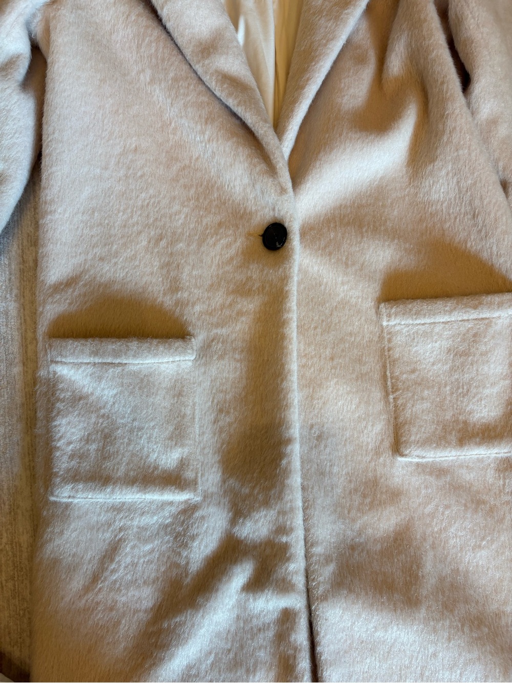 Everly Women’s Cream Colored Long Wool-Blend Coat Size Small - Picture 3 of 15